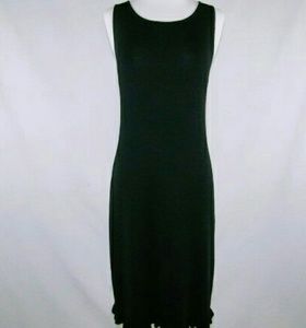 ANN TAYLOR BLACK KNIT DRESS WITH DETAILED TRIMMING